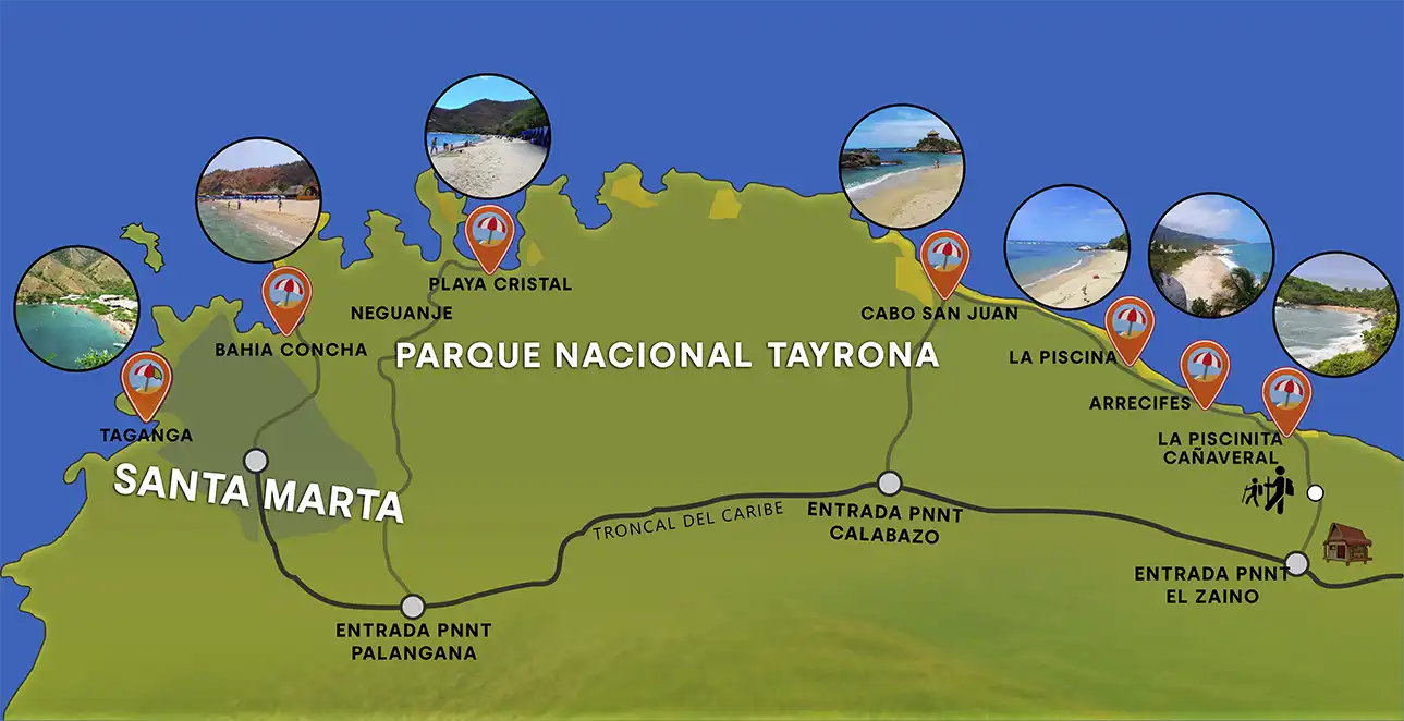 mapa del parque tayrona